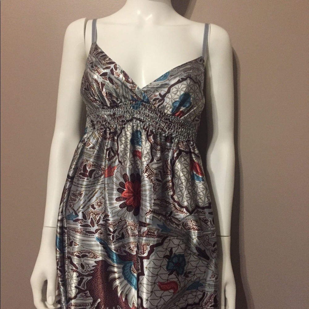 Derek Heart Sundress Size S Silver Print Dress
